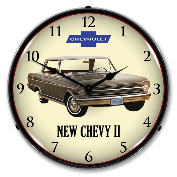 1962-1962 Chevrolet Nova / Chevy II LED Clock. Silver 