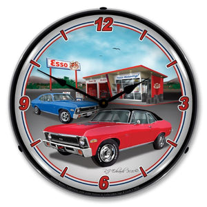 1970-1970 Chevrolet Nova / Chevy II LED Clock. Esso Shop