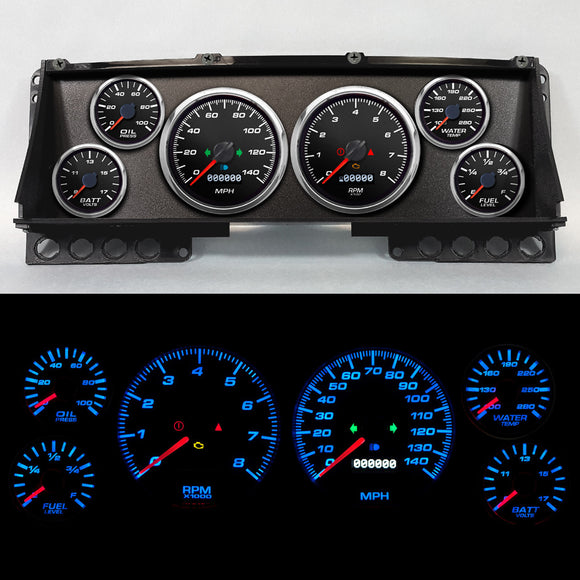 Gauge Kit Ford Truck 87-91 Perf II Black