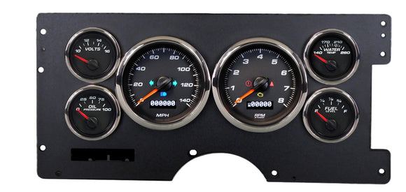Gauge Kit GM Truck 88-94 Performance II Black