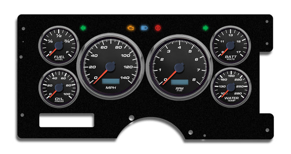 Gauge Kit GM Truck 88-94 F/S Perf II Black