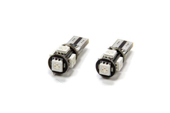 T10 5 LED SMD Bulbs Pair Amber