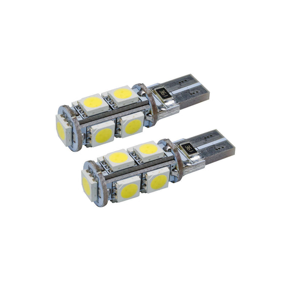 T10 9 LED SMD Bulbs Pair White