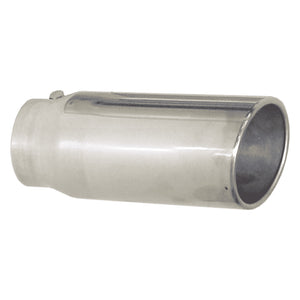 Exhaust Tip 4in x 5in 12in L Polished Bolt-on