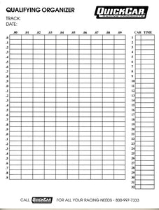 Qualifying Organizer Sheets (50pk)