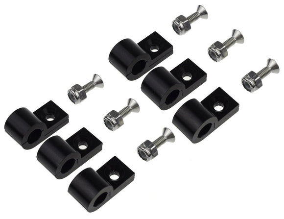 1/4in Black Aluminum Line Clamps 6/pkg
