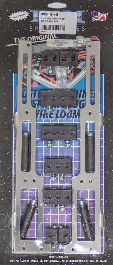 Spark Plug Wire Loom SBF Satin Vertical Style