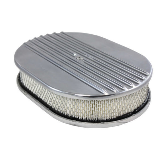 Air Cleaner Kit  12in X 2in Oval Half Finned Top