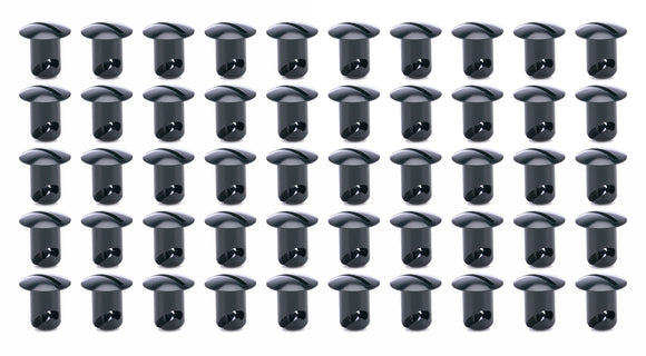 Oval Head Buttons .450 Long Black 50 Pack