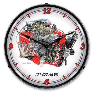 1967-1969 Chevrolet Universal LED Clock. 427 Cid V8 L71