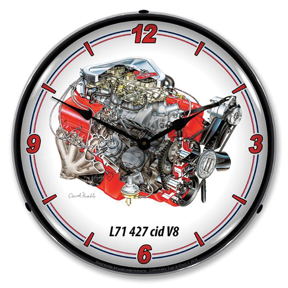 1967-1969 Chevrolet Universal LED Clock. 427 Cid V8 L71