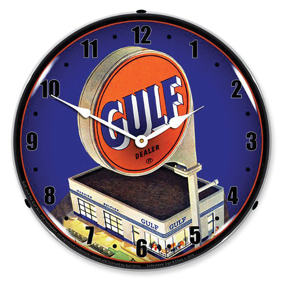 1953-2020 Universal Universal LED Clock. Gulf Station 1960