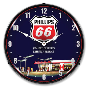 1953-2020 Universal Universal LED Clock. Phillips 66 Gas Station