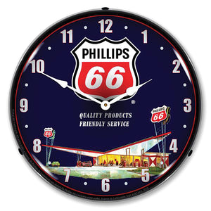 1953-2020 Universal Universal LED Clock. Phillips 66 Gas Station