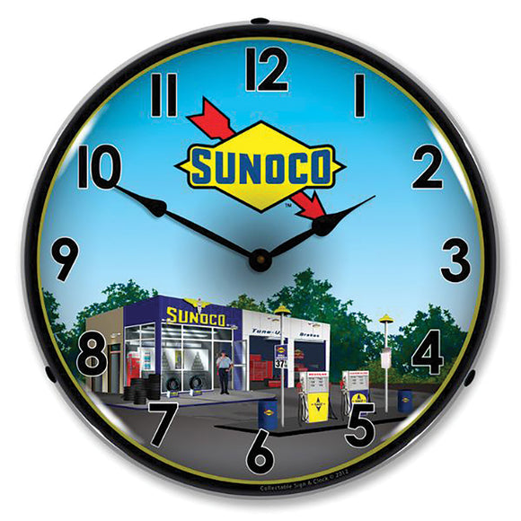 1953-2020 Universal Universal LED Clock. Sunoco Station 2