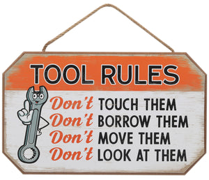 Tool Rules Hanging Wood