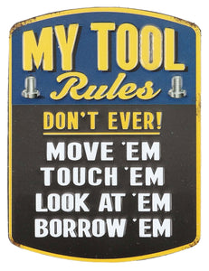 Die Cut Embossed Tin Magnet - My Tool Rules