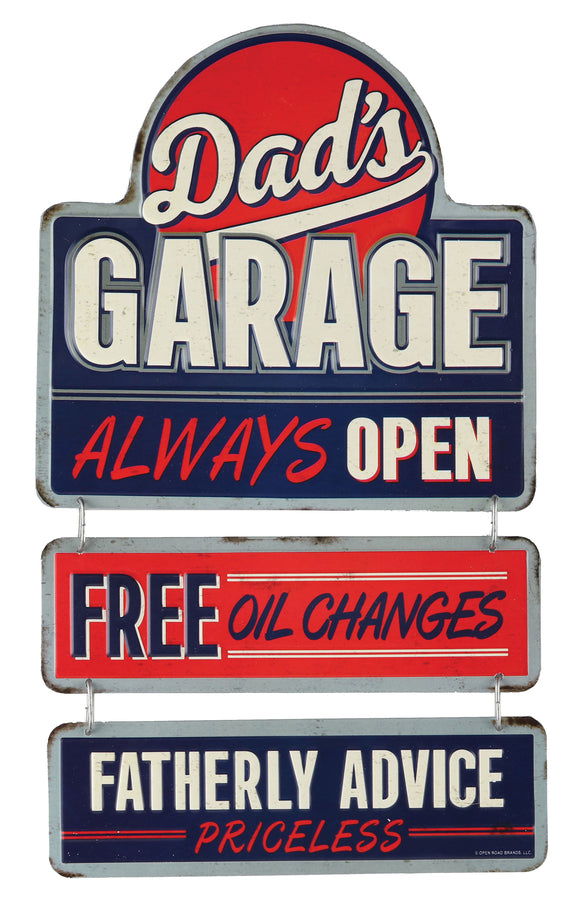 Linked Embossed Tin - Dad's Garage