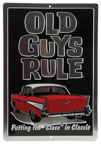 Die Cut Embossed Tin W/Knock Out - Old Guys Rule