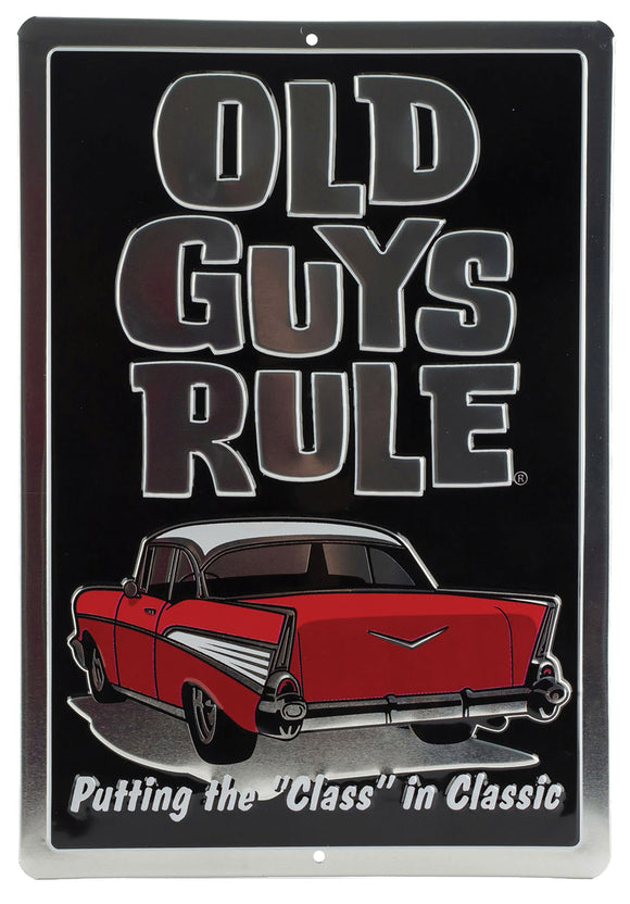 Die Cut Embossed Tin W/Knock Out - Old Guys Rule