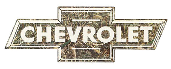 1953-2020 Chevrolet Universal Die Cut Embossed Tin - Chevy Bowtie Camo