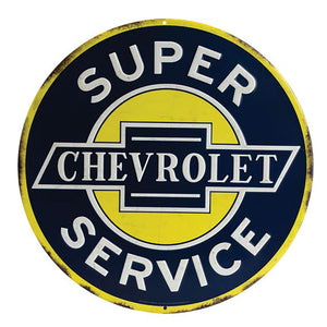 1953-2020 Chevrolet Universal Die Cut Embossed Tin - Chevrolet Round