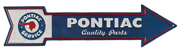 1953-2020 Pontiac Universal Embossed Tin Sign - Pontiac Quality Parts