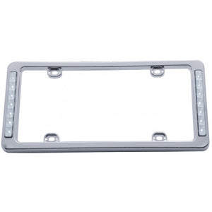 Chrome License Plate Frame W/White LEDs