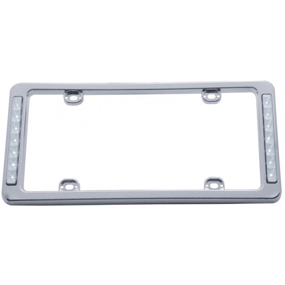 Chrome License Plate Frame W/White LEDs