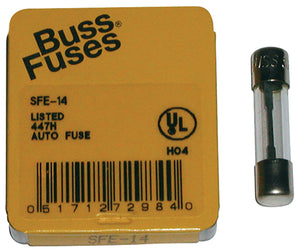 SFE-14 Glass Tube Fuses, 5 Pack