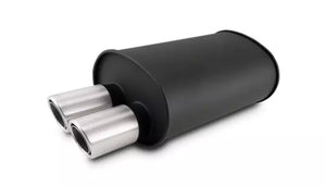 Streetpower Flat Black Oval Muffler 2.5in Inlet