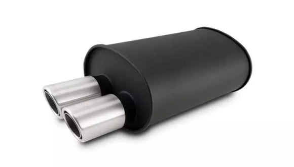 Streetpower Flat Black Oval Muffler 3in Inlet