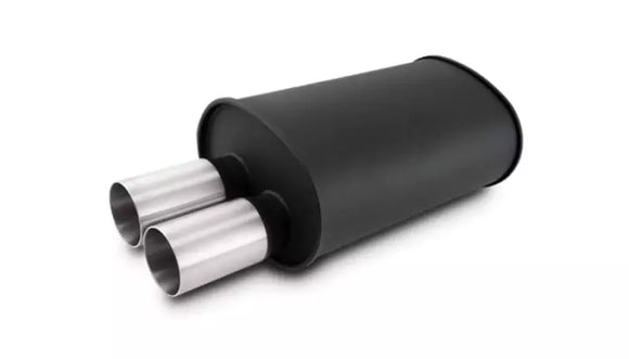 Streetpower Flat Black Oval Muffler 2.5in Inlet