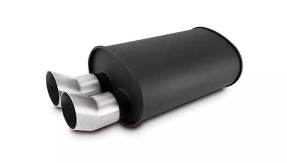 Streetpower Flat Black Oval Muffler 2.5in Inlet