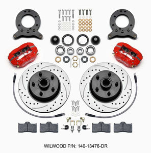 Front Disc Brake Kit Blk 65-59 Mustang Hub/Rotor