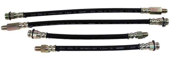 1963-1982 Chevrolet Corvette Brake Lines. Rubber 4 Piece Set (Import)