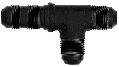 3an Tee Bulkhead on Run Black Anodize
