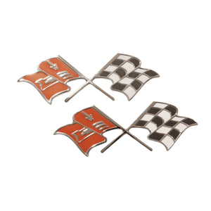 1957 Full-Size Chevrolet Fuel Injection Front Fender X-Flags, Sold as a Pair