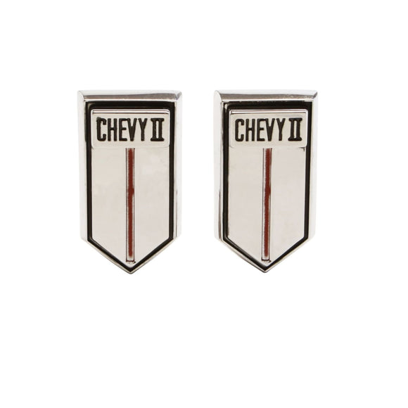 1966-1967 Chevy II and Nova Door Panel Emblem, â€œChevy IIâ€, Sold as a Pair