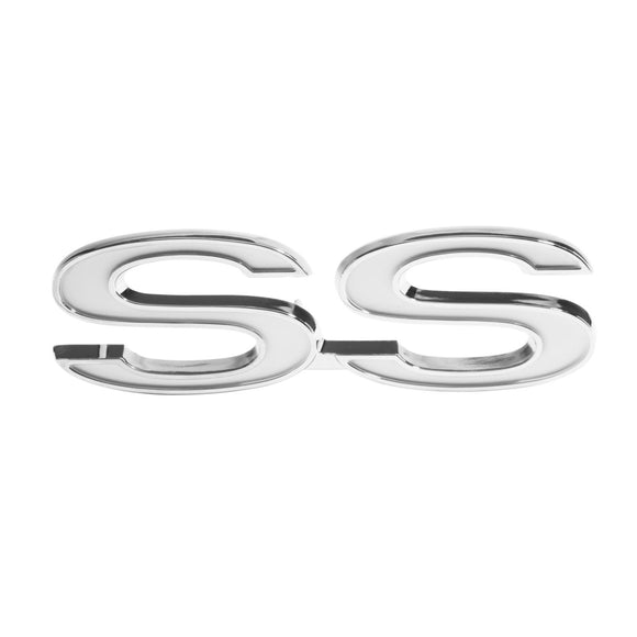 1973-1974 Chevelle Front Fender Emblem, “SS”, White, Sold as Each