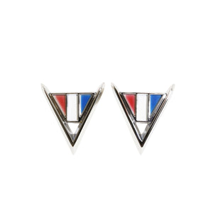 1964 Full-Size Chevrolet, El Camino, and Chevelle Front Fender "V" Emblem, Sold as a Pair