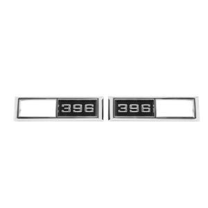 1968 Full-Size Chevrolet, Chevelle, Nova, and El Camino Front Marker Light Bezel, â€œ396â€, Sold as a Pair