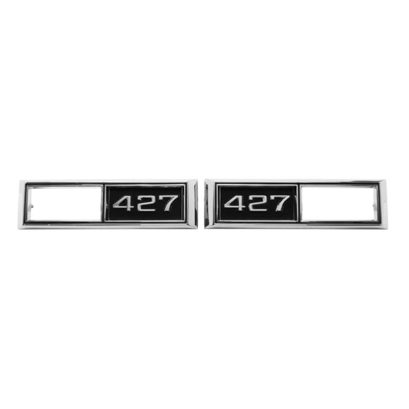 1968 Full-Size Chevrolet, Chevelle, Nova, and El Camino Front Marker Light Bezel, â€œ427â€, Sold as a Pair