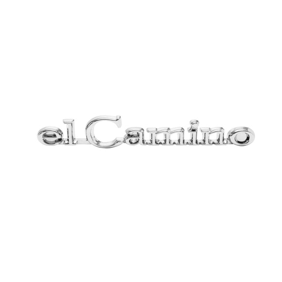 1968-1969 El Camino Front Header Panel Emblem, â€œEl Caminoâ€, Sold as Each