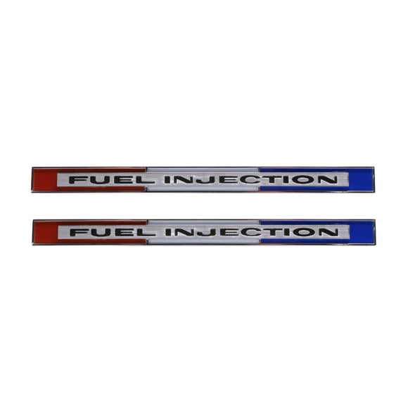 1965 Corvette Front Fender Emblem, “Fuel Injection”, Sold as a Pair