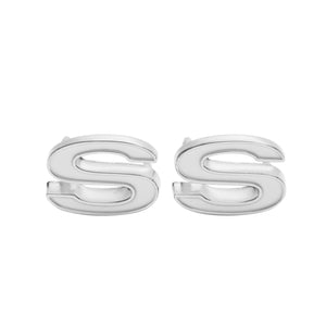 1969-1972 Camaro Front Fender Emblem, â€œSSâ€, White, Sold as a Pair