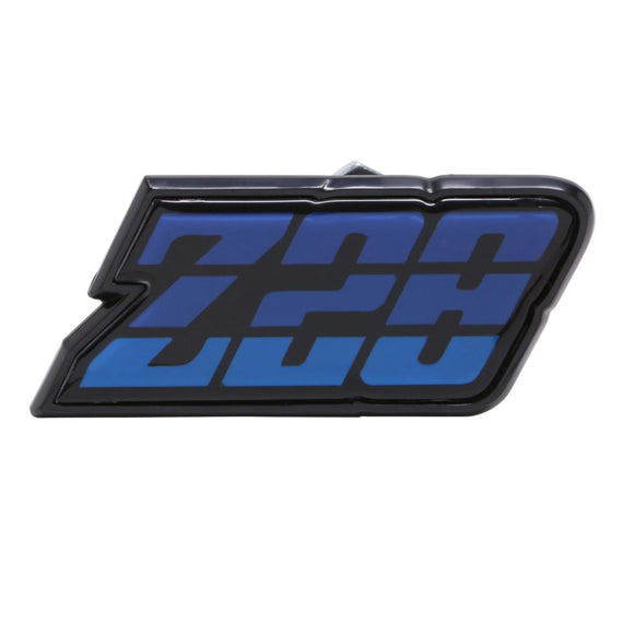 1980-1981 Camaro Fuel Door Emblem, â€œZ-28â€, Blue, Sold as Each