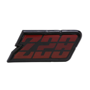 1980-1981 Camaro Fuel Door Emblem, â€œZ-28â€, Red, Sold as Each