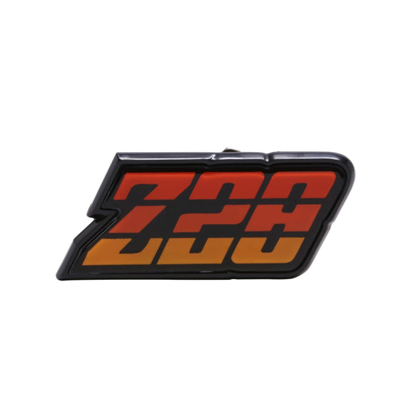 1980-1981 Camaro Fuel Door Emblem, â€œZ-28â€, Orange, Sold as Each