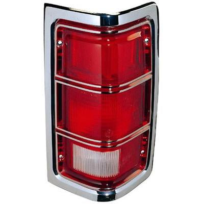 CH2808104 1981-1987 DODGE PICKUP DRIVER SIDE TAIL LIGHT LENS- WITH CHROME TRIM